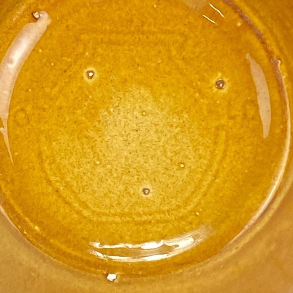 Vintage Retro Pottery Yellow Gold Drip Glaze Flower Pot Planter - Picture 8 of 11